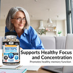 Kaya Naturals - Nootropic Brain Booster - for Memory & Focus - Brain Support Supplement - Focus & Concentration & Learning Accuracy - Cognitive Function - 180 Count (180 Count (Pack of 1)
