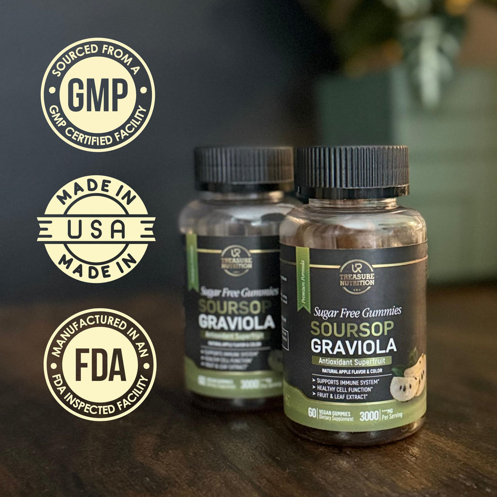 Soursop Leaves & Soursop Fruit Gummies - Sugar Free Soursop Graviola Gimmies - 3000mg Max Strenght Soursop Extract - Graviola Supplement - Soursop Fruit and Leaf - 60ct - Non-GMO – Vegan Friendly