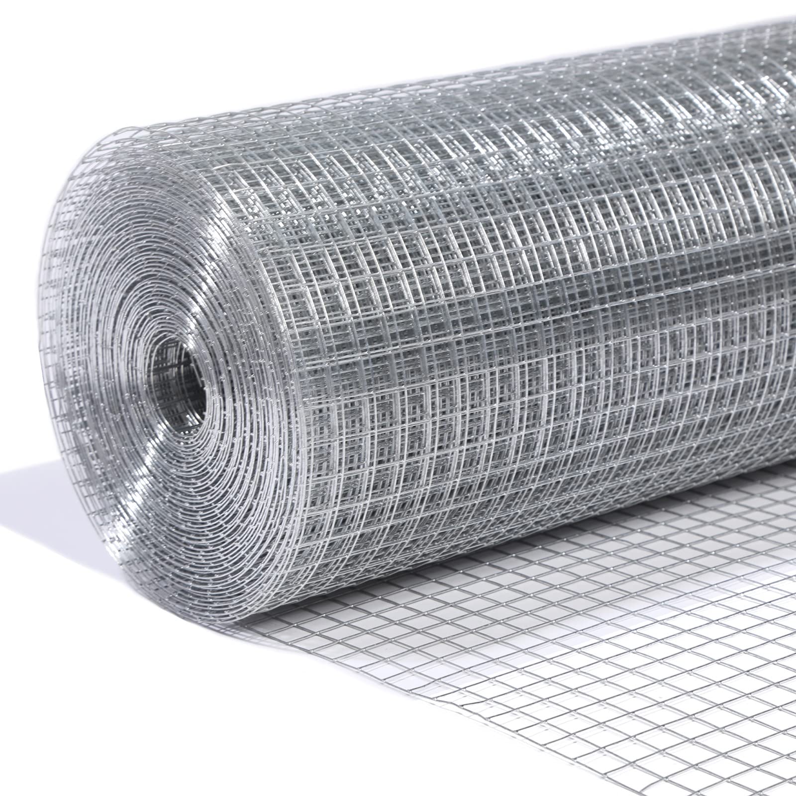LAN JIA Hardware Cloth 1/2 inch 48 in x 50 ft 19 Gauge, Hot-dip Galvanized After Welding, Chicken Wire Fencing, Garden Fencing Welded Wire Cloth Garden Fence Chicken Coop/Run Wire
