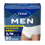 Tena Protective Adult Incontinence Underwear for Men, Maximum, S/M, 80 Count (Waist Size 25in-34in)
