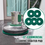 Teenyyou 5 Pcs 12" Cleaning Orbiter Pads Commercial Floor Buffer Pads Hardwood Floor Maintenance Scrubber Polisher Cleaning and Stripping for Orbiter Machine (Green)