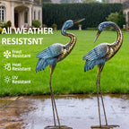Natelf Outdoor Garden Crane Statues Blue Heron for Lawn Yard Decor