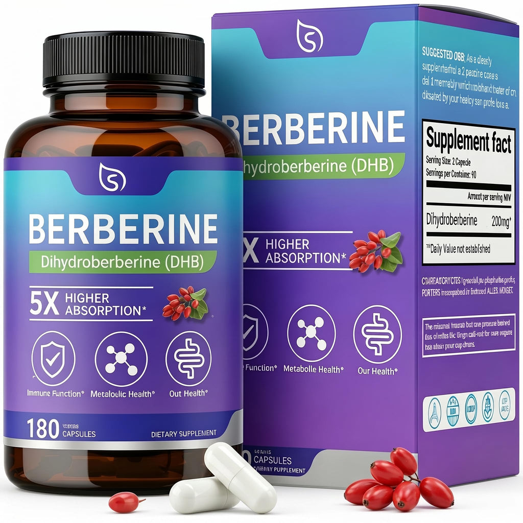 Strmuscle Dihydroberberine Supplement 200mg, Hight Absorption Berberine Supplement for Men & Women - Metabolic & Wellness Support, 180 Capsules