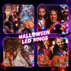 Tiaxidex 65PCS Halloween Light Up LED Rings, Non Candy Trick or Treats 3D Flashing Rings Toys Glow In the Dark Halloween Party Favor Ring Toy Gifts For Kids Adults Goodie Bag Stuffers