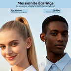 Moissanite Screw Back Earrings Men Women, Substitute Diamond Stud Earrings