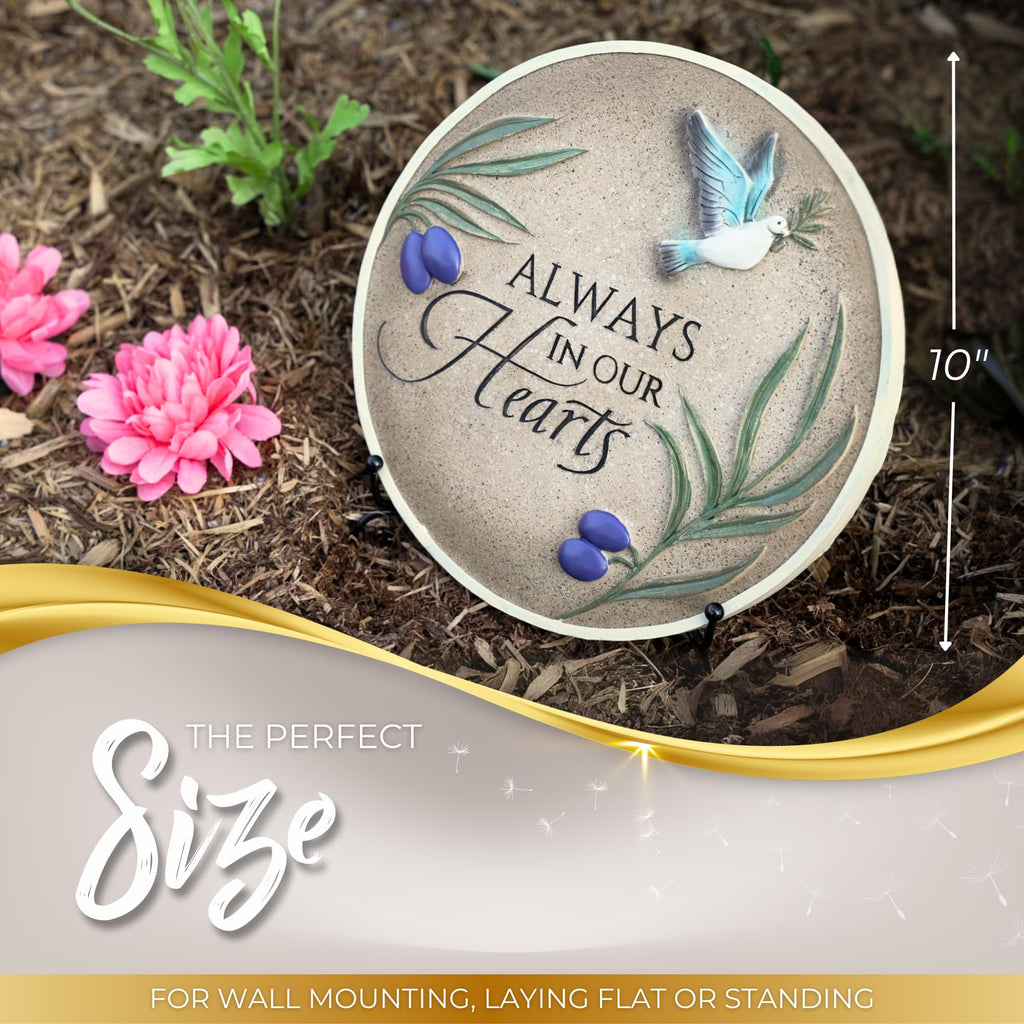 Stunning Garden Memorial Stone with Stand & Sympathy Card (10" Size)