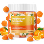 DREAVIO 90 Count Magnesium Glycinate Gummies w/Ashwagandha Supplement - Sugar Free Zinc Magnesium Glycinate Supplement Ashwagandha Gummies for Adults Orange Flavor