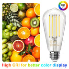 TJOY 36 Pack Edison LED Light Bulbs, E26 Base, 8W 2700K, Dimmable