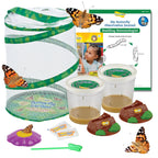 Insect Lore Butterfly Garden with 10 Live Baby Caterpillars - Habitat, Feeder, Chrys-A-Lid Holders, STEM Activity Journal - Raise and Release Painted Lady Butterflies