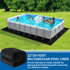 12x24ft Rectangle Pool Liner Pad for Above Ground Pools,300G/M² Thicker Pool Liner Pad, Durable Density Puncture Resistant Mat,Effortless to Install, Pools Bottom Liner Protector, Extend Liner Life