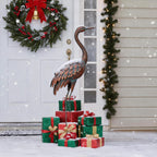 chisheen Outdoor Garden Crane Statues and Sculptures Metal Yard Art Statue for Garden Decoration Large Size
