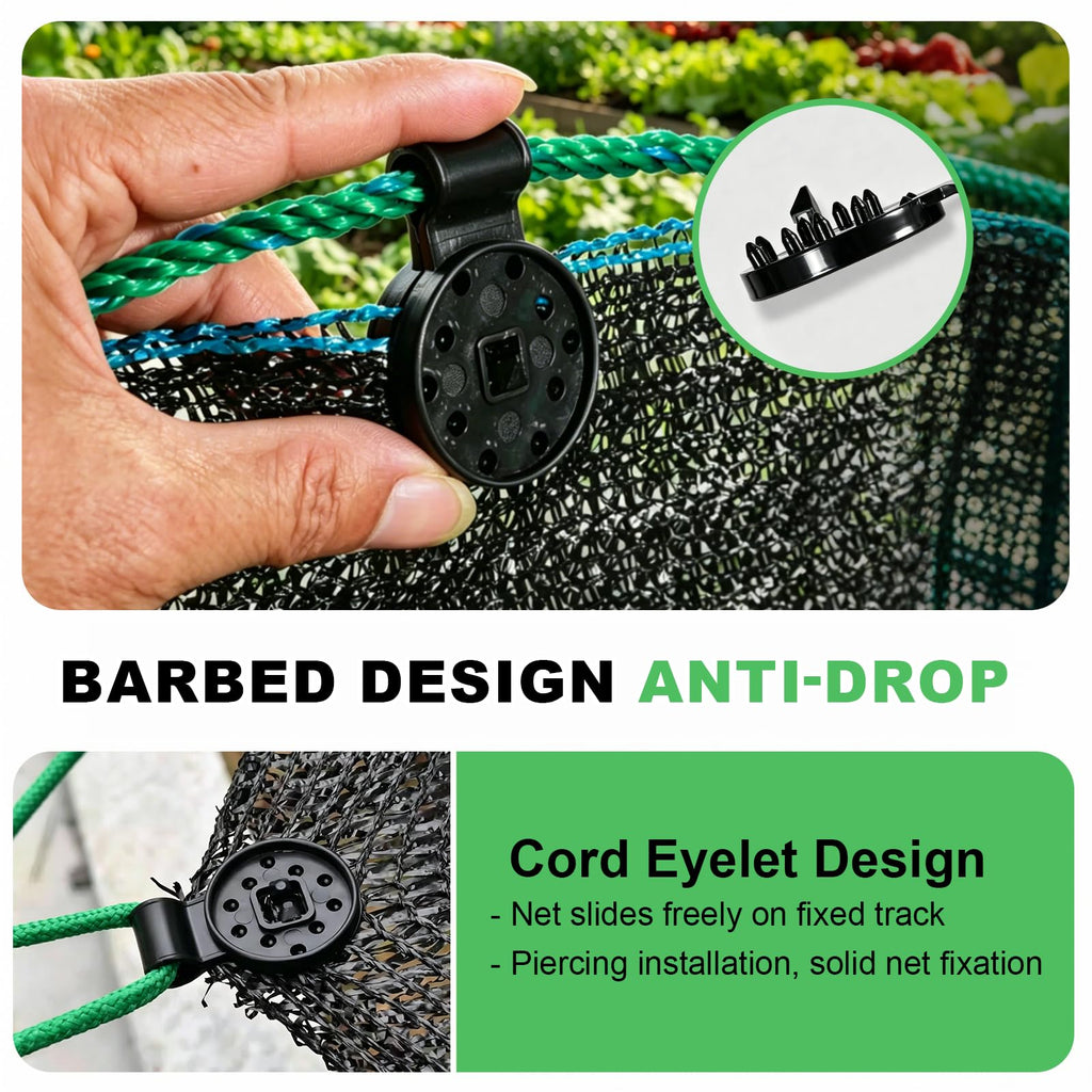 Shade Cloth Clips,2026 New Heavy Duty Round Plastic Lock Grip,Upgrade Windproof Fix Clamps,for Gardening,Greenhouse,Sun Shade Net,Anti Bird Netting Awning Tarp (50Pcs)
