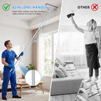 Wall Cleaner Mop with 80" Long Handle.3-in-1 Ceiling Cleaning Tool Duster with 180° Foldable & 360° Rotating Head. Includes 6 Washable Pads for Walls, Baseboards, Windows & Floors. No Ladder Needed.