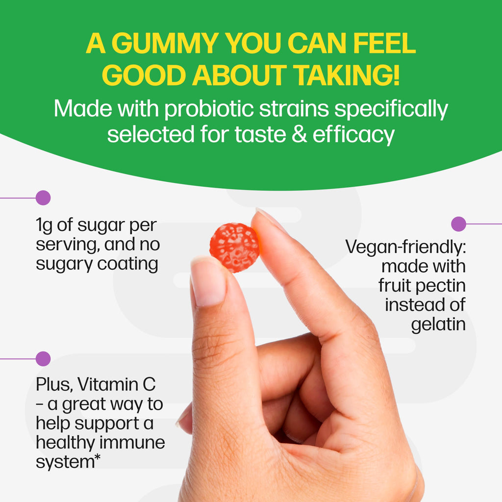 Culturelle Daily Probiotic Gummies for Women & Men, Berry Flavor, 52 Count, Naturally-Sourced Daily Probiotic + Prebiotic for Digestive Health, Non-GMO & Vegan