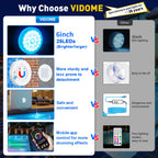 VIDOME Rechargeable Submersible Pool Lights - Waterproof Underwater Pool Lights Charging Battery Operated Remote Controlled 16 Color Changing Hot Tub Lights with Magnet for Pool Pond