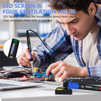 Soldering Iron Kit, 90W LED Digital Solder Iron Kit with Ceramic Heater, 110V Welding Tools with Smart Temperature Control, Auto Sleep, Temp Calibration, C/F, Accurate 176℉-896℉