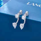 2.6Ct Silver Moissanite Earring Jacket Drop Diamond Stud Earrings for Women