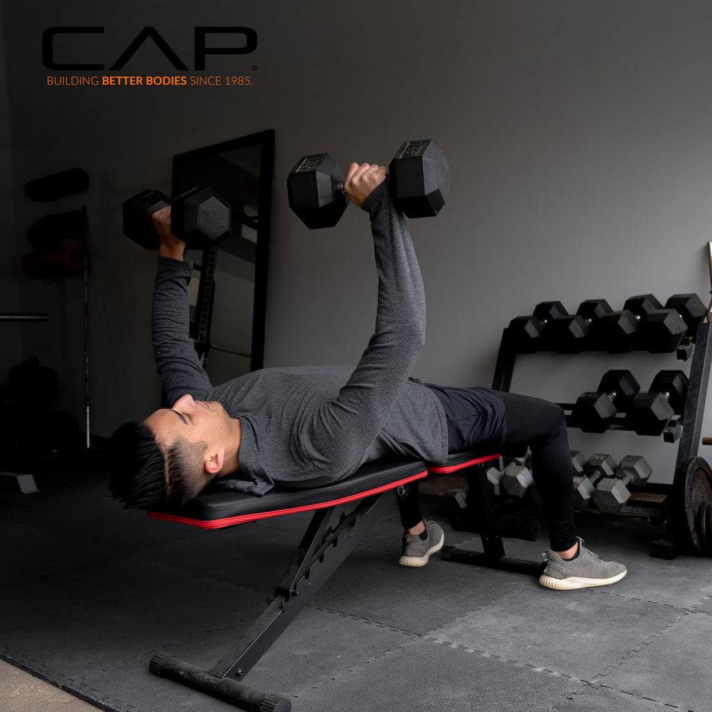 CAP Barbell 1/2-Inch Interlocking EVA Foam Exercise Puzzle Mat Home Gym Flooring - 1 Pack | 24" x 24" x 1/2" | Pebble Pattern - Black