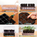 SOLIGT Self Watering Seed Starter Trays with Humidity Domes 3 Pack 72 Cells