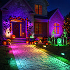 Consciot Solar Spot Lights Outdoor, Halloween Lights, 170° Wide Beam