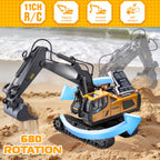 Remote Control Excavator Toys, 11 Channel 1:20 RC Construction Truck