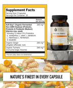 Your Flora Probiotic Soothe – Non-GMO Probiotics with Fermented Soybean, Ginger, & Turmeric for Gut Balance, Digestion, & Support – Prebiotics, Postbiotics, Digestive Enzymes – Living Alchemy, 60 Pcs