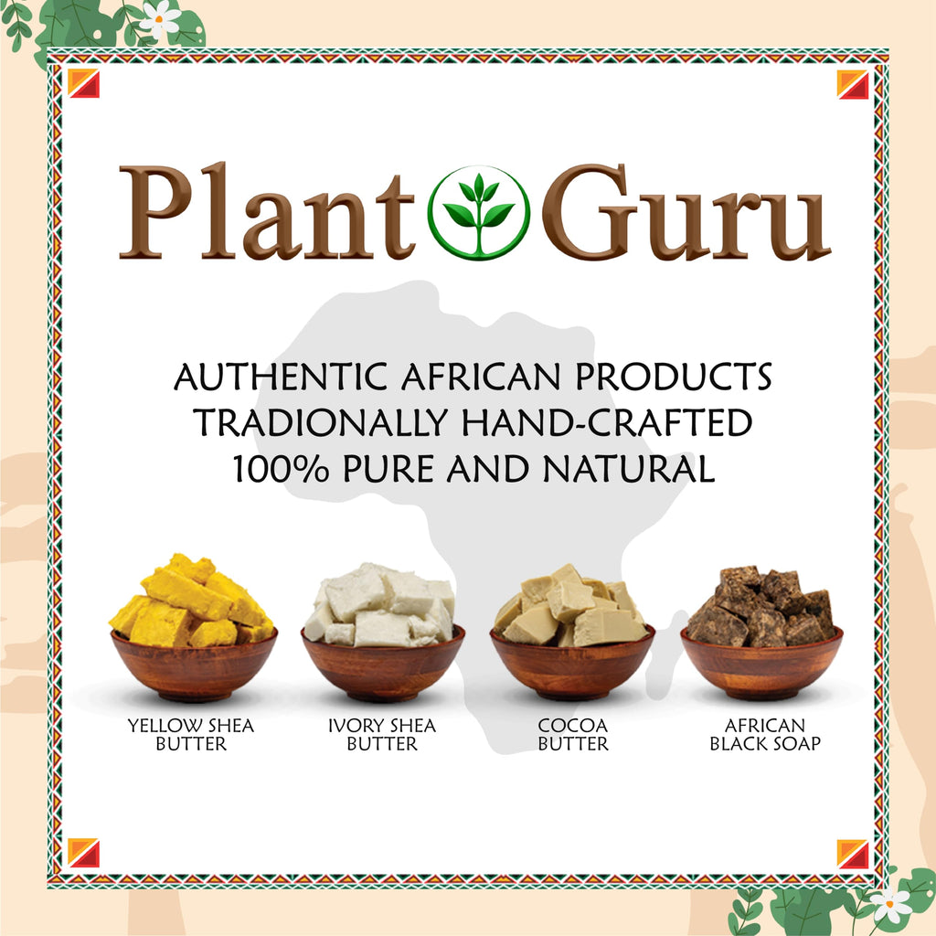 Plant Guru African Shea Nut Butter Oil 16 fl. oz. 100% Pure Natural Skin, Face, Hair Growth And Moisturizer. DIY Body Butters, Lotions, Creams, Lip Balm And Soap Making.
