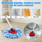 Hezane 4Pack Mop Replacement Head for O Cedar RinseClean 2 Tank System, Mop Replacement Base and Upgrade Scrub Brush for O-Cedar,Spin Microfiber Mop Refills for Cleaning All Floors