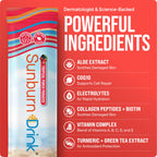 Hydration & Skin Recovery Drink Mix –Sunburn Relief - All-Natural, No Sugar – Collagen, CoQ10, Vitamin E, Aloe, Antioxidants – Supports Healthy Skin & After-Sun Recovery – 7 Stick Pack