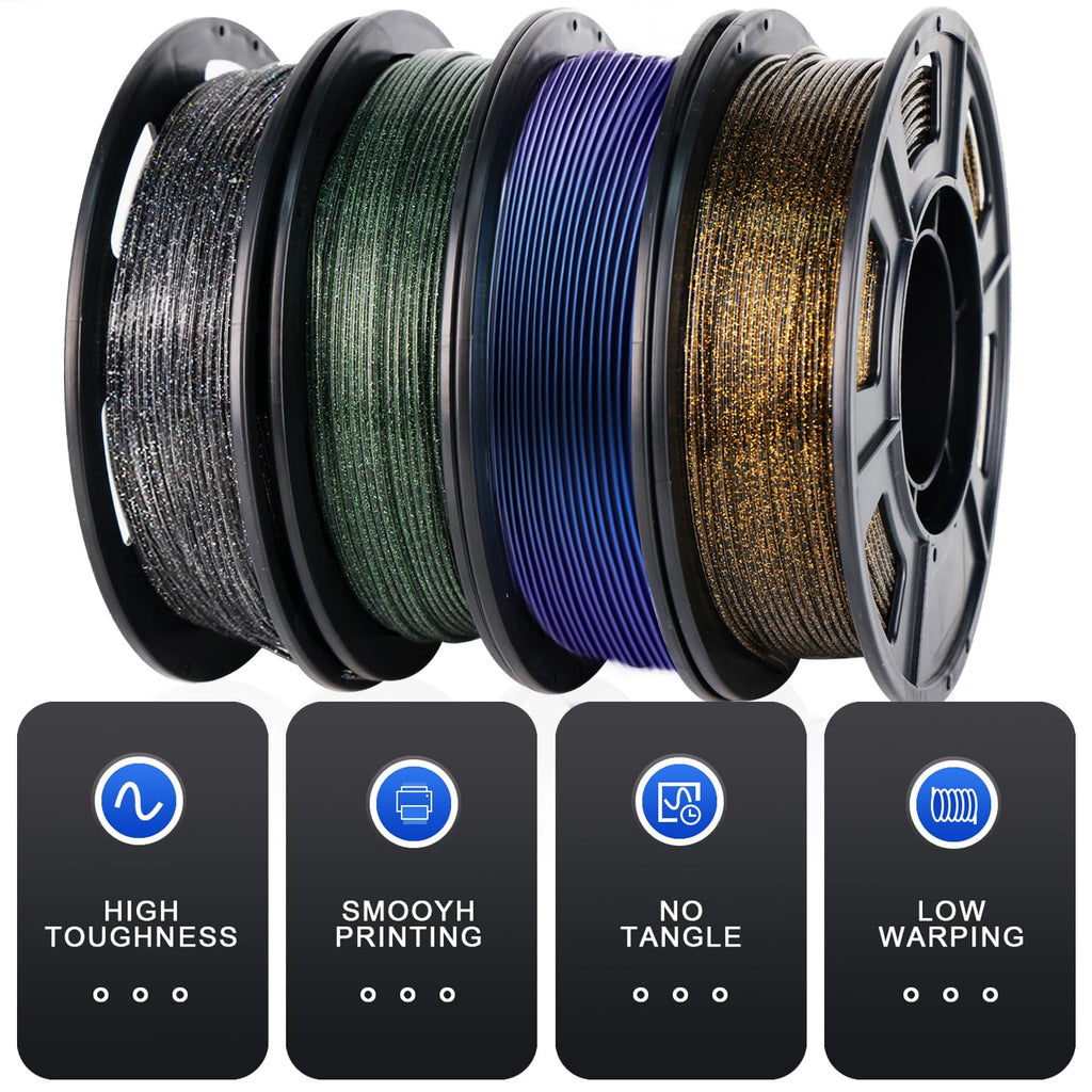 YOUSU Glow in The Dark TPU 3D Printer Filament Bundle,Gray