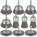 WENORA 10 Pcs Wire Brush for Drill, Coarse Carbon Steel Crimping Wire Wheel