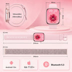 Smart Watch for Women, Bluetooth Answer/Make Calls, 1.83"HD Screen, 2 Bands