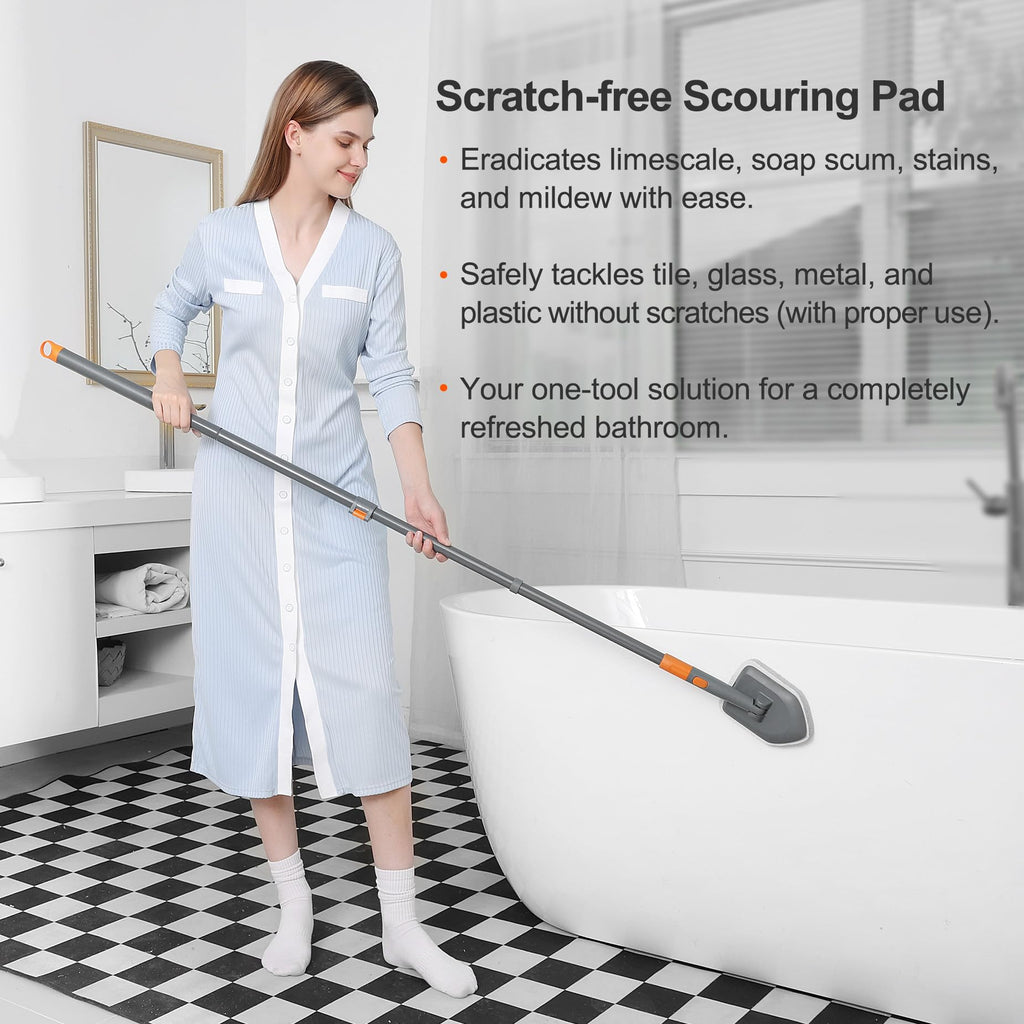 CLEANHOME Tile Tub Scrubber Brush for Cleaning Toilet Wall,Bathtub,Sink