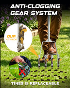 RETRUE Manual Core Aerator Lawn Tool, Stainless Steel, 4 Replaceable Tine