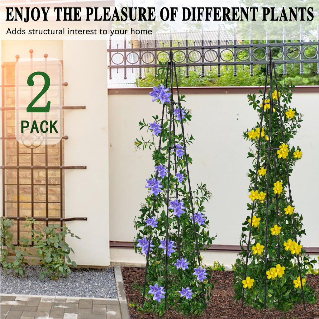 AlisisFores Garden Trellis for Climbing Plants Outdoor, 63 inch Tall,2 PCS