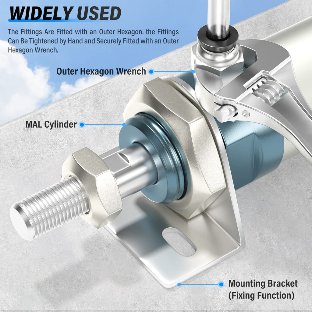 TAILONZ 1/4" Tube OD x 1/4" MNPT Straight Push to Connect Fitting 10Pcs