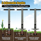 Bulb Planter & Sod Plugger - 34" Long Handle Grass Plugger Tool for Lawn Repair, Heavy Duty Garden Hole Digger with Easy Plug Release for Zoysia Plugs, Bare Spots, Tulip Planting,Turf Transplanting