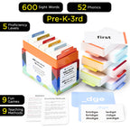 Think Tank Scholar 652 Sight Words/Phonics Flash Cards, Learn to Read: CVC Blends, Short/Long Vowel Sounds, Dolch & Fry High Frequency Site Words + Games: Preschool PreK Kindergarten 1st 2nd 3rd Grade