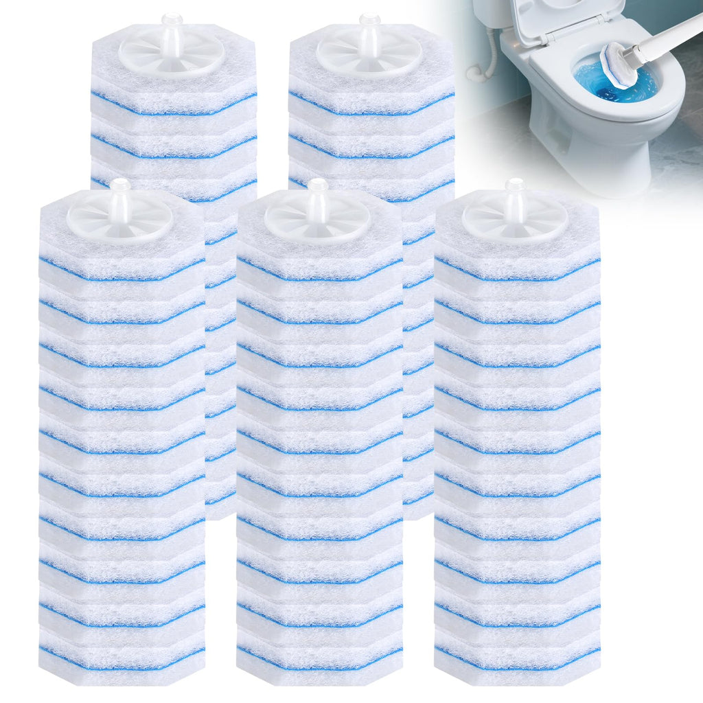 Ganliving 50 Count Disposable Toilet Brush Refills, Toilet Bowl Cleaner, Compatible with Most Toilet Wand for Home and Bathroom Cleaning