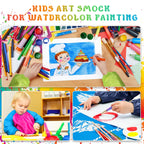 Bouiexye 6 Pack Kids Art Smocks Water-Resistant Toddler Paint Smocks Kids Painting Aprons with Long Sleeve 3 Pockets for Age 2-8 Years, Art Craft, Painting, Baking, Cooking (6 Colors)