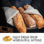 DOYOLLA 14.5inch Oval Bread Dough Proofing Rising Rattan Basket & Liner Combo for Professional & Home Baking (2 basket & 2 liner)