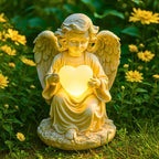 TIALLY Solar Angel Garden Statue, 8" Guardian Memorial Outdoor Light