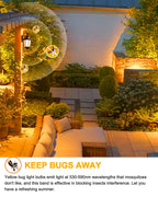 EvaStary Yellow Bug Light Bulbs Outdoor, Dusk to Dawn A19 LED Bulb for Porch Lights Outside, 6W(40W Equivalent) Auto On/Off Amber Bulb for Patio, Backyard, Hallway, Decor, 4 Pack