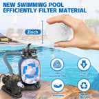 QwayHome 4.6 lbs Pool Filter Balls, Reusable Filter Fiber Balls for Above Ground Pool Sand Pump, Eco-Friendly, Efficient, Clean Water, Equals 165 lbs Filter Sand, White