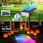 WENATY Solar Spot Lights Outdoor Color Changing, [7 Mode/2 Pack] Christmas Landscape Spotlights, Solar Lights Outdoor Waterproof,Led Powered Flood Light for Halloween Pathway Yard Garden Tree Walkway
