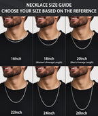 Jewlpire Silver Chain for Men, 4mm Wheat Chain Necklace Stainless Steel Necklaces Chains for Men, Mens Necklaces 20 Inch