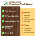 MRTEAK 18" Premium Teak Corner Shower Bench with Shelf, Solid Teak Shower Stool, Durable Waterproof Wooden Seat for Inside Shower, Teak Wood Bench for Bathroom, Indoor & Outdoor Use