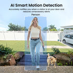 AOSU Wireless Doorbell Camera, 170° Ultra Wide Viewing Angle, Intelligent Parcel Detection, 90 Days Battery Life, 2.4G WiFi Supported, 2K QHD Video Doorbell Compatible with Alexa and Google Assistant