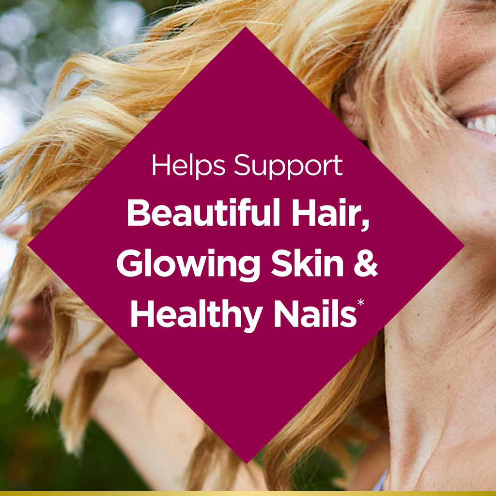 Nature's Bounty Optimal Solutions Hair, Skin & Nails Formula, with 3,000 mcg Biotin, 20 Total Servings, 60 Coated Caplets (Pack of 2)