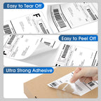 MaxGear 4" x 6" Direct Thermal Shipping Labels, 500 Fanfold, White